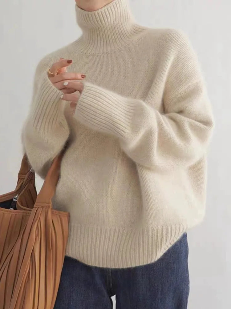 Dora | Roll Neck Cashmere Sweater for Women - Lavinem