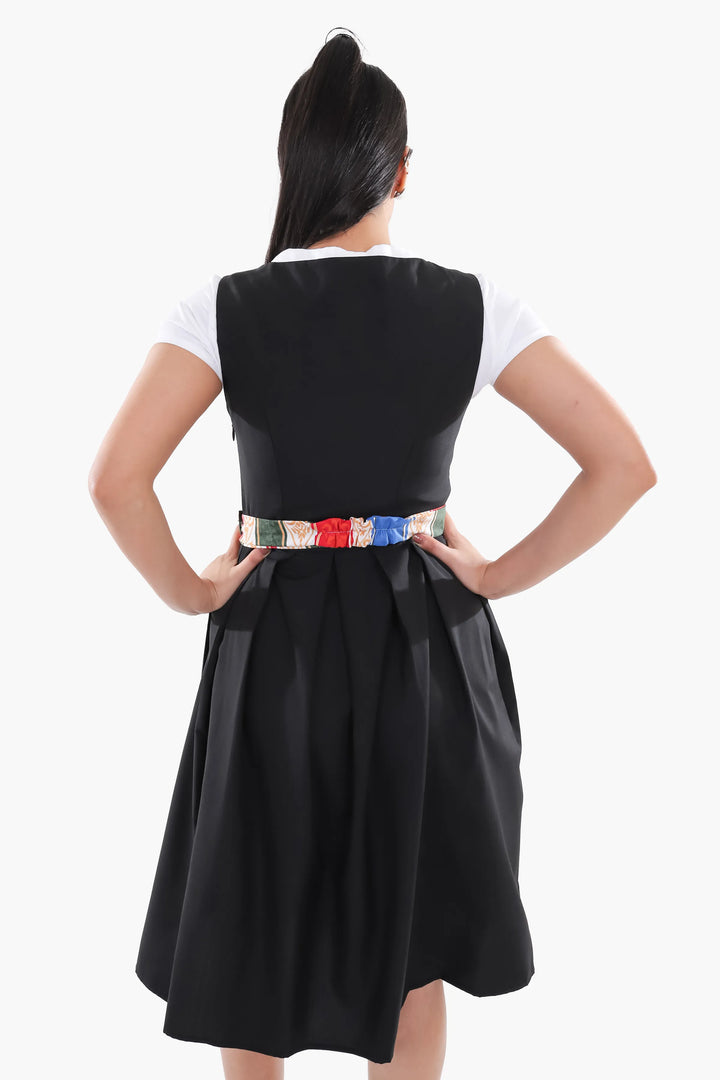 Katharina | Women's Maxi Dirndl Dress with Striped Apron - view 5