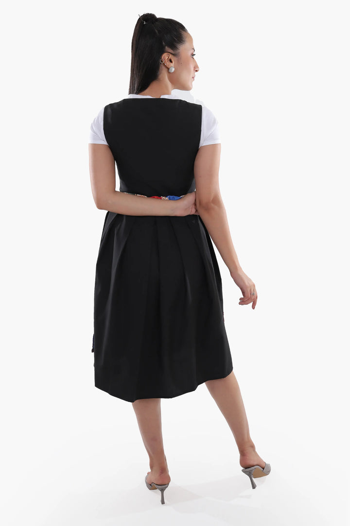 Katharina | Women's Maxi Dirndl Dress with Striped Apron - view 6