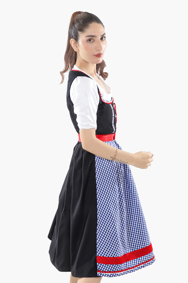 Liesl | Women's Cotton Dirndl Dress with Checked Apron - view 6