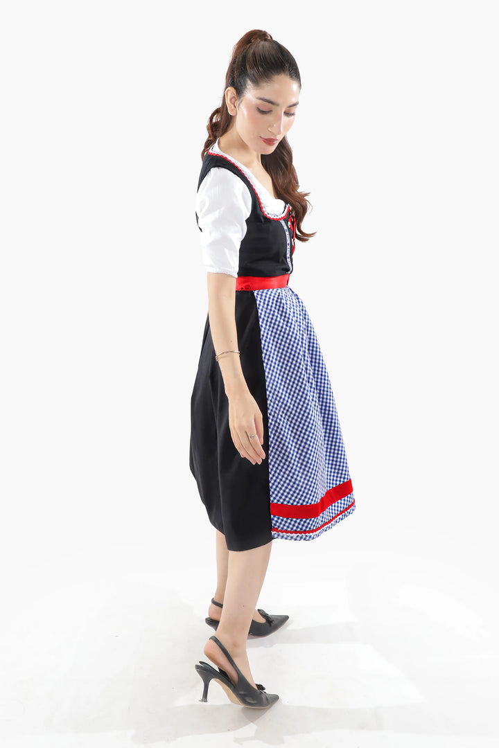 Liesl | Women's Cotton Dirndl Dress with Checked Apron - view 5