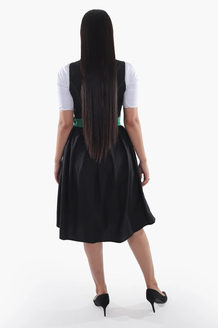 Zenzi | Women's Midi Dirndl Dress with Emerald Embroidery - view 7