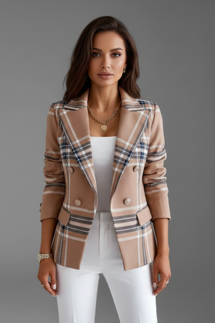 Erlinda | Women’s Blazer with Lapels and Textured Surface
