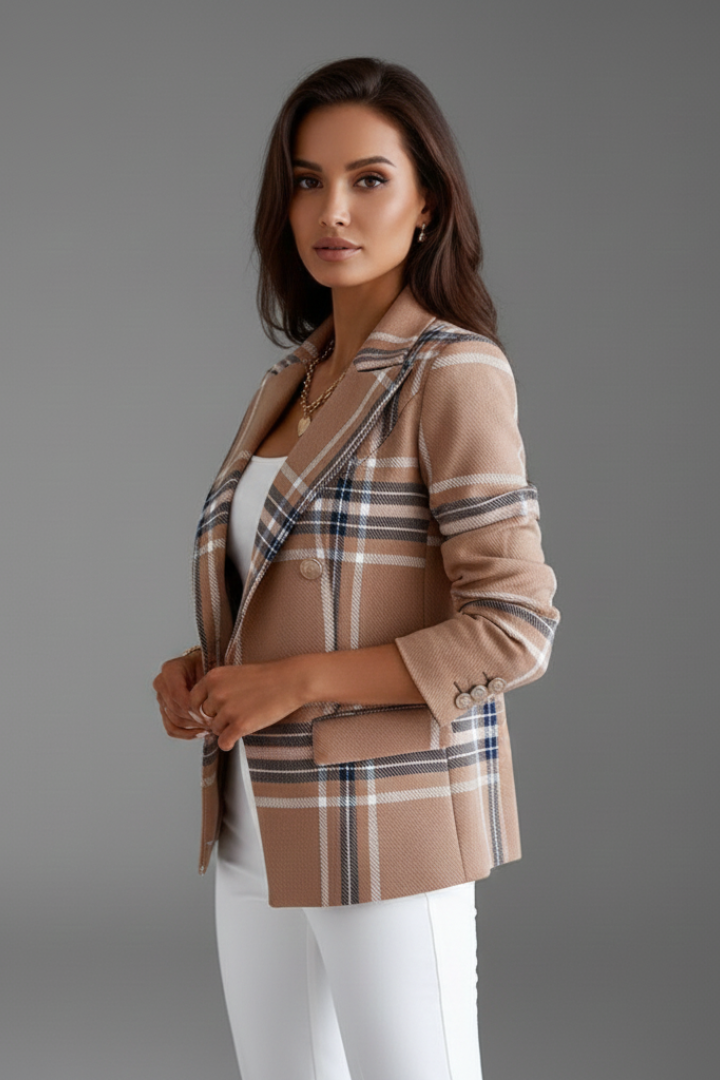 Erlinda | Women’s Blazer with Lapels and Textured Surface