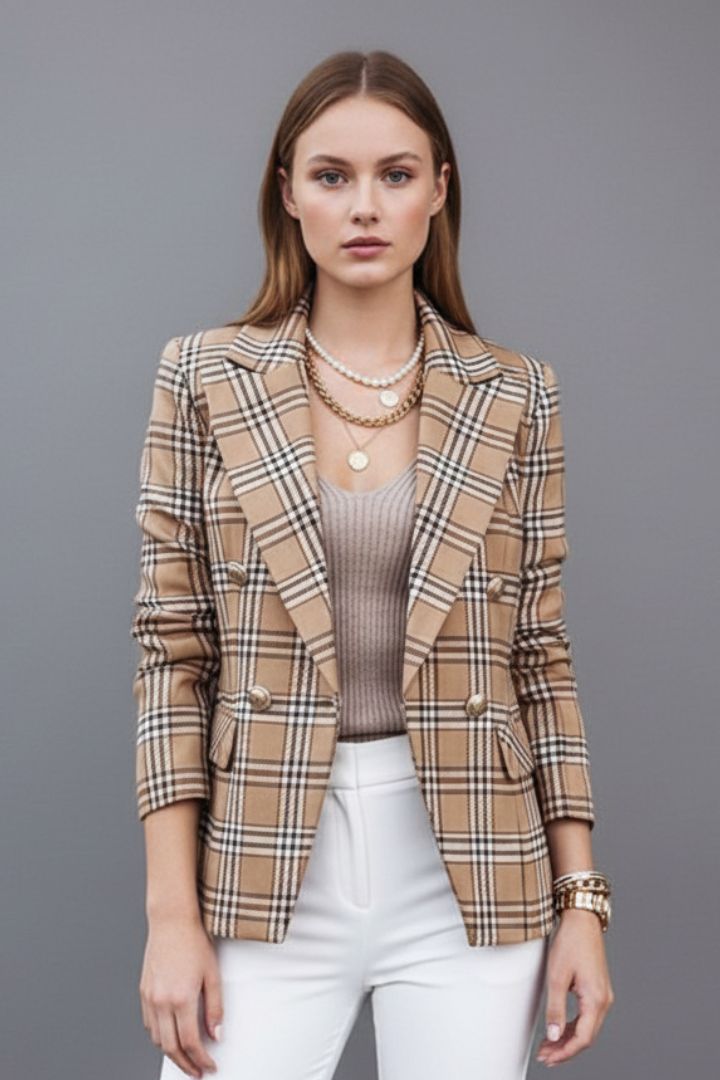 Erlinda | Women’s Blazer with Lapels and Textured Surface