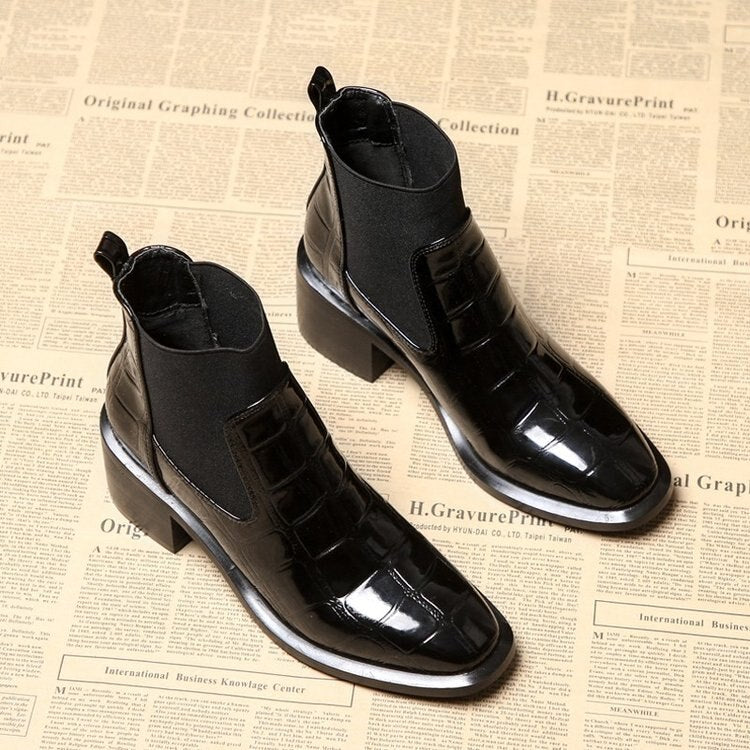 Samantha | Women's Black Chelsea Ankle Boots
