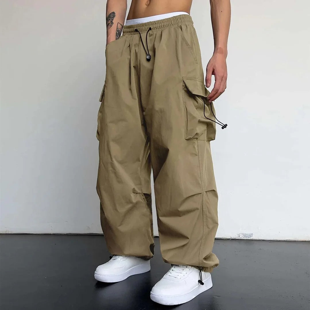 Finnian Wide-Leg Parachute Cargo Pants with Toggle Hems - image 3
