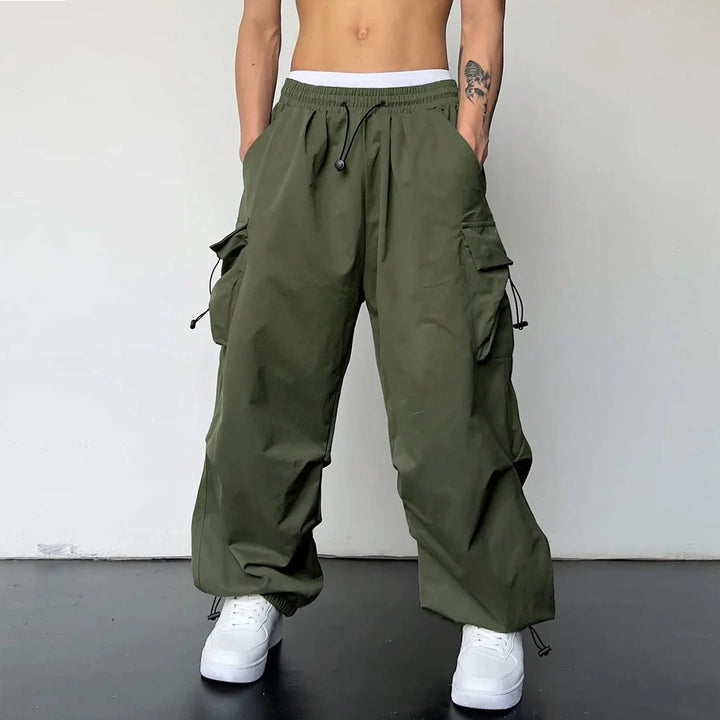 Finnian Wide-Leg Parachute Cargo Pants with Toggle Hems - image 4
