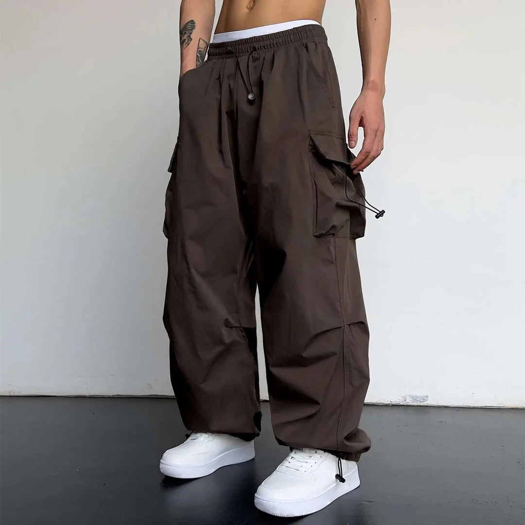 Finnian Wide-Leg Parachute Cargo Pants with Toggle Hems - image 5
