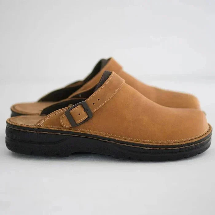 Damen Slip-On Komfortschuhe aus Leder – Stützende, gepolsterte Alltags-Ballerinas