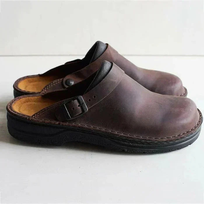 Damen Slip-On Komfortschuhe aus Leder – Stützende, gepolsterte Alltags-Ballerinas