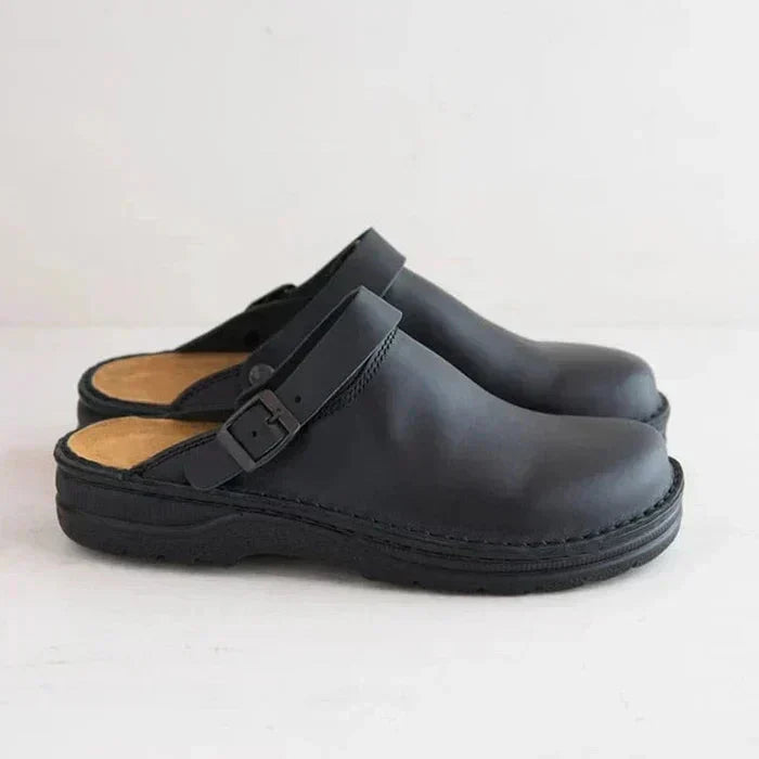 Damen Slip-On Komfortschuhe aus Leder – Stützende, gepolsterte Alltags-Ballerinas