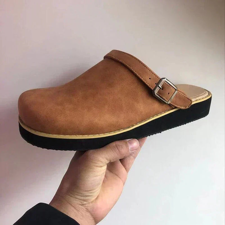 Damen Slip-On Komfortschuhe aus Leder – Stützende, gepolsterte Alltags-Ballerinas