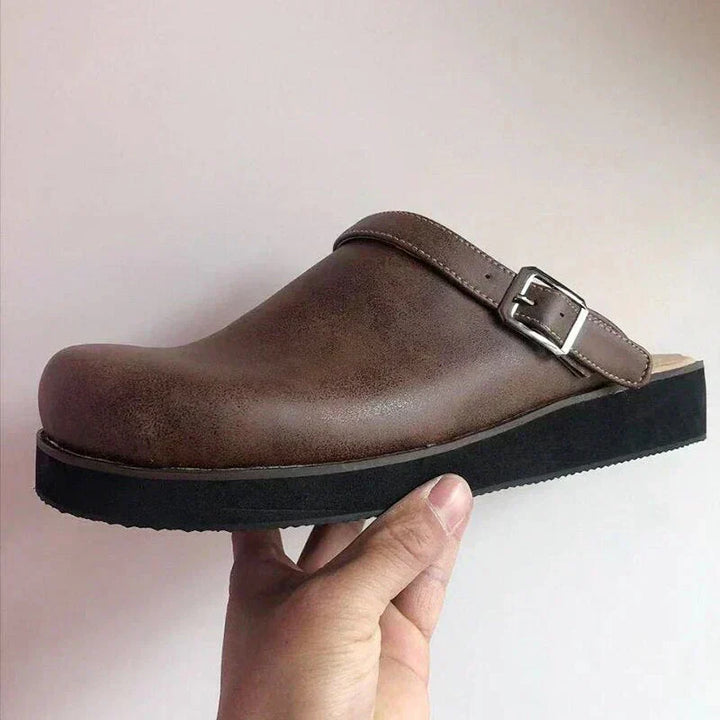 Damen Slip-On Komfortschuhe aus Leder – Stützende, gepolsterte Alltags-Ballerinas