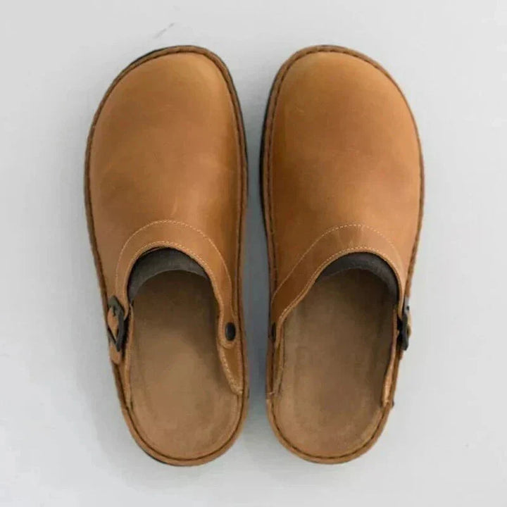 Damen Slip-On Komfortschuhe aus Leder – Stützende, gepolsterte Alltags-Ballerinas