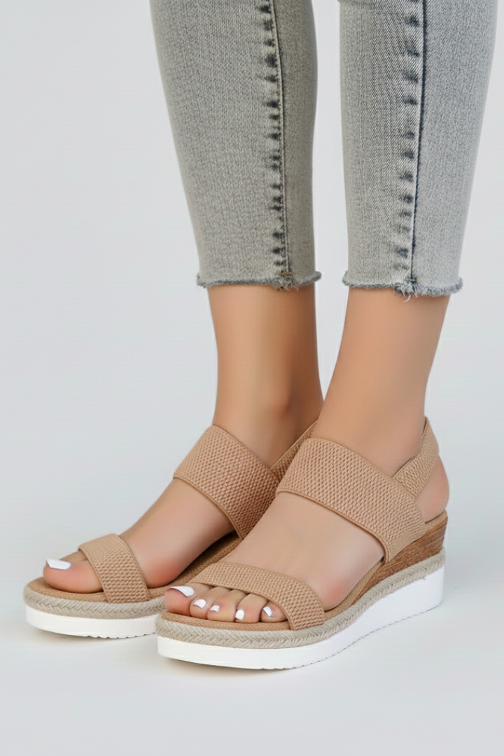 Dame Sandaler med Elastisk Overdel og Hævet Sole