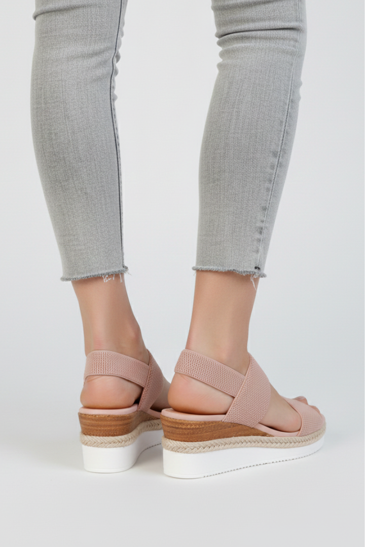 Dame Sandaler med Elastisk Overdel og Hævet Sole