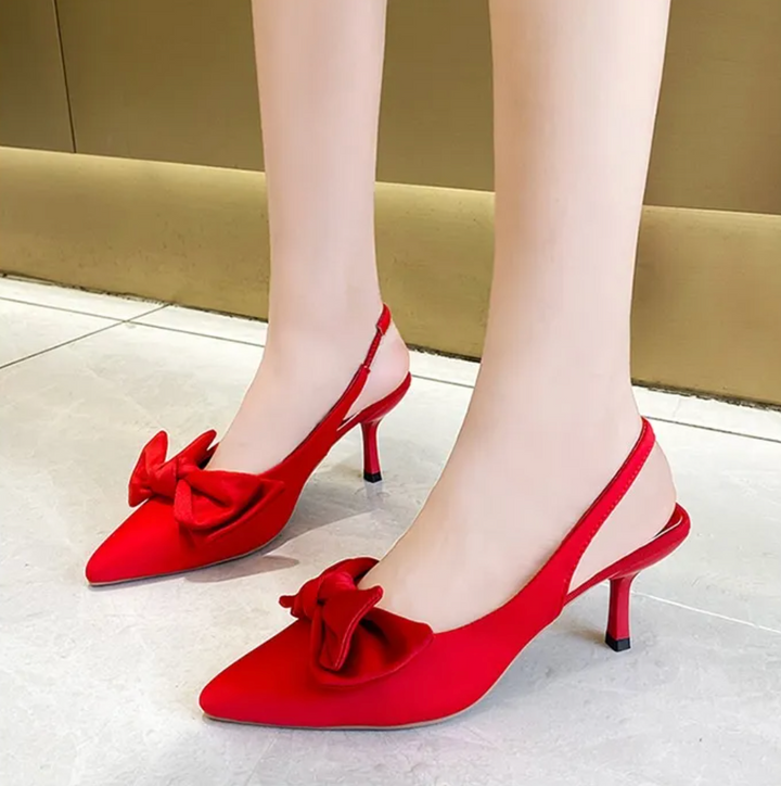 Marjorie | Women's Bow Slingback Kitten Heel Pumps