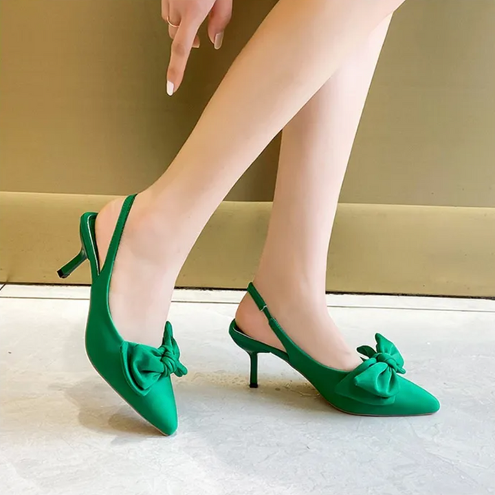 Marjorie | Women's Bow Slingback Kitten Heel Pumps