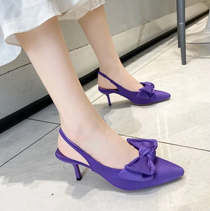 Marjorie | Women's Bow Slingback Kitten Heel Pumps