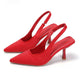 Veronique | Women's Pointed-Toe Slingback Pumps with Low Heel