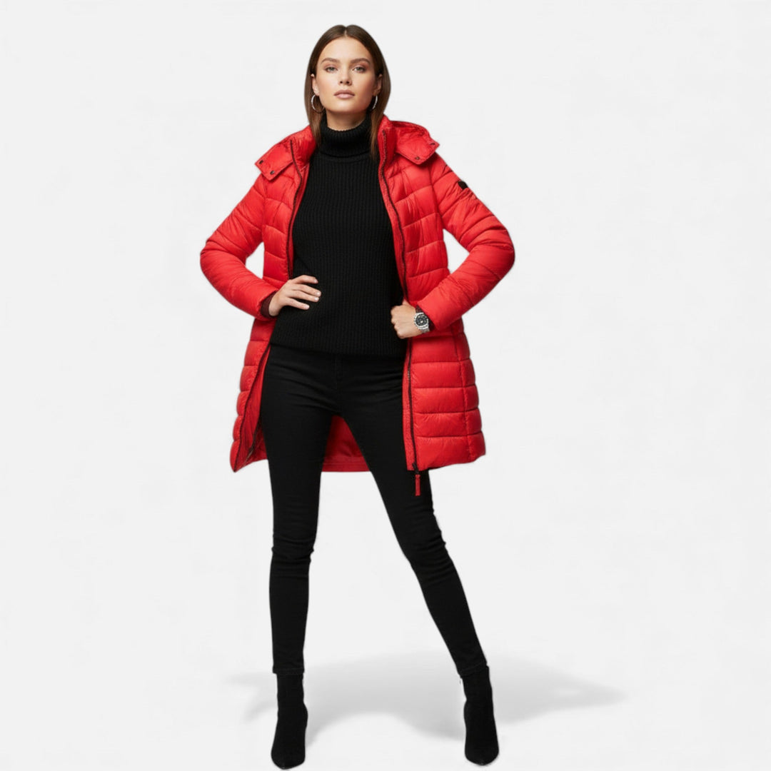 Colombine | Women's Puffer Quilted Slim Mid-Length Jacket