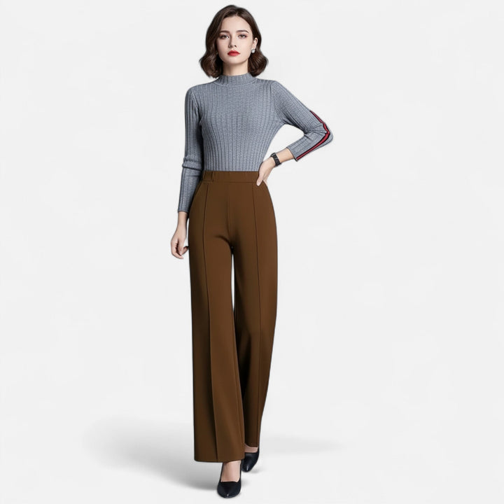 Adelina | Women's High-Waist Straight-Leg Trousers