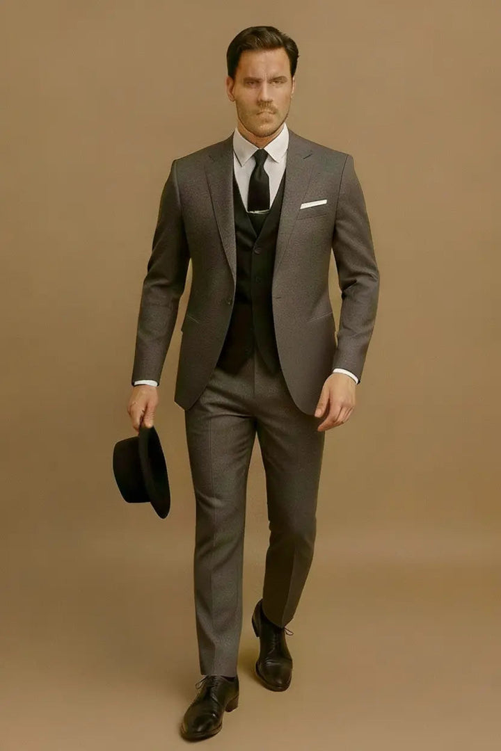 Herren-Anzug dreiteilig – Slim-Fit-Set mit Blazer, Weste & Hose für Hochzeit & Business