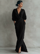 Opaline | Women's Long-Sleeve V-Neck Maxi Dress for Easy Dressing, image 4