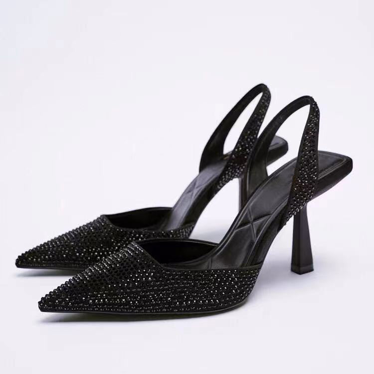 Fernanda | Women's Embellished Pointed Slingback High Heels