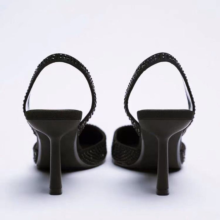 Fernanda | Women's Embellished Pointed Slingback High Heels