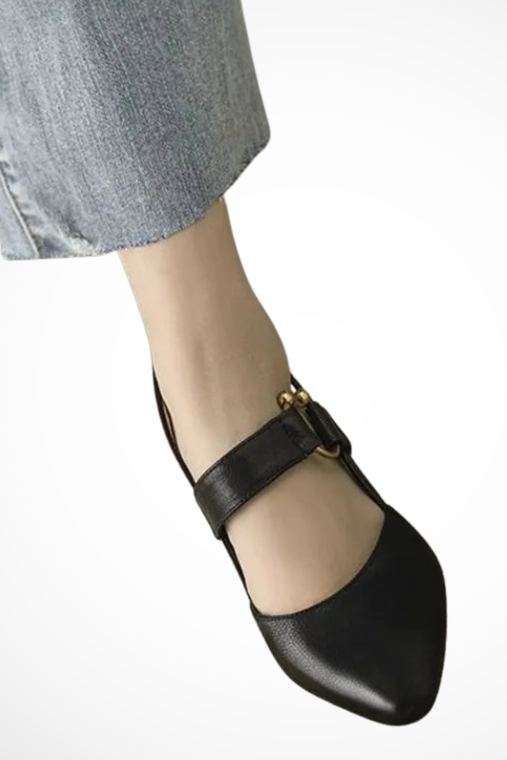 Pauline Square-Toe Slingback Block Heels with Buckle Strap - image 3