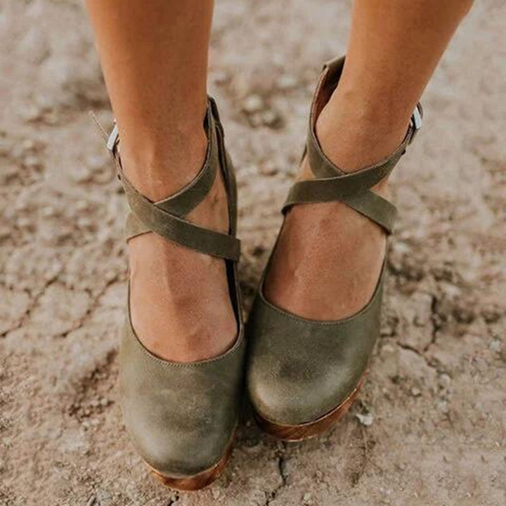Teresa | Platform Wedge Heels with Ankle Strap for Women - Lavinem