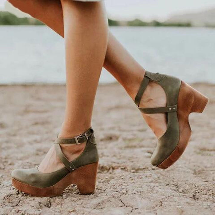 Teresa | Platform Wedge Heels with Ankle Strap for Women - Lavinem