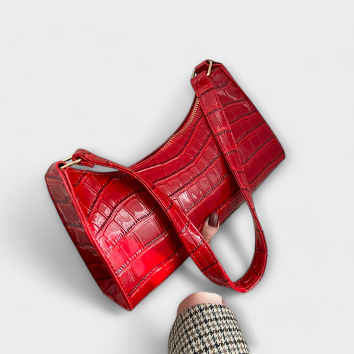 Nicoletta-Mae | Women's Croc-Embossed Baguette Bag