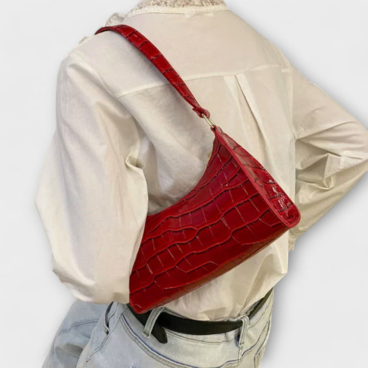 Nicoletta-Mae | Women's Croc-Embossed Baguette Bag