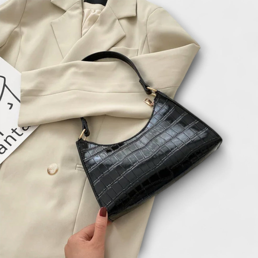 Nicoletta-Mae | Women's Croc-Embossed Baguette Bag