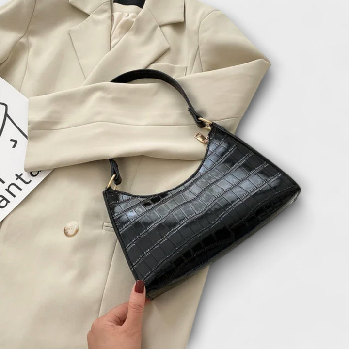 Nicoletta-Mae | Women's Croc-Embossed Baguette Bag