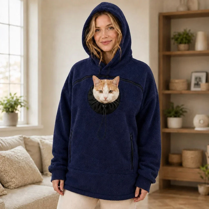 Thessaly | Women's Hands-Free Pet Carrier Hoodie with Front Pouch