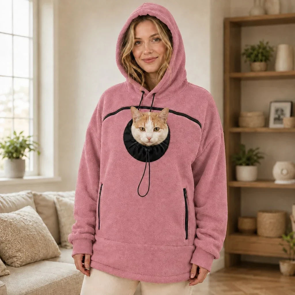 Thessaly | Women's Hands-Free Pet Carrier Hoodie with Front Pouch