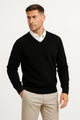 Herre V-udskæring Cashmere Pullover, Smal pasform