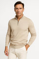 Herre Quarter-Zip Bomuld-Blend Trøje med Klassisk pasform