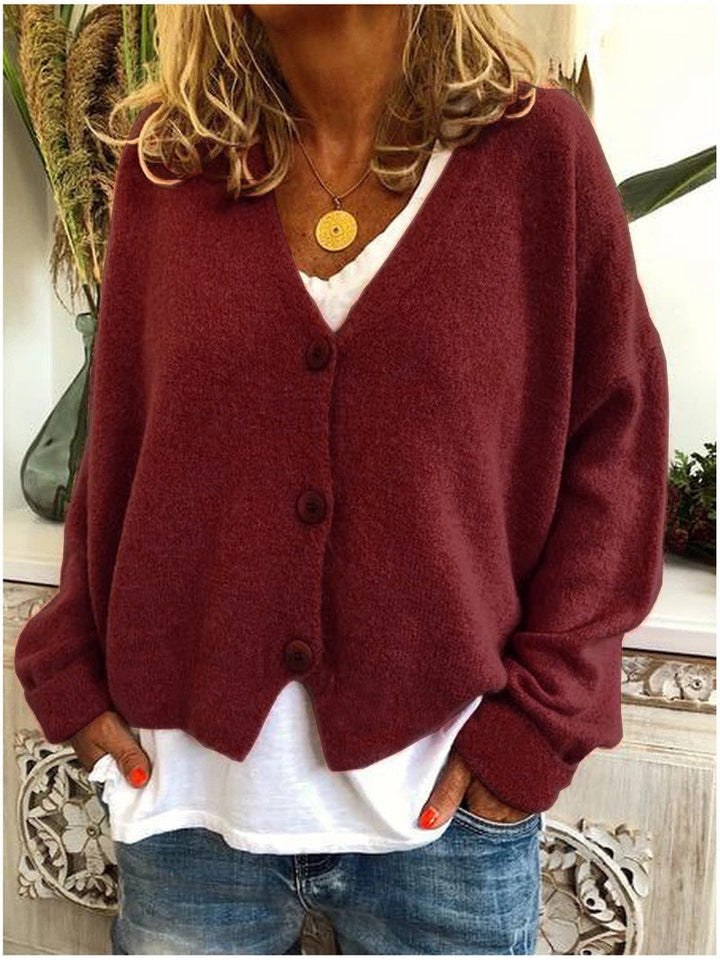 Georgiana | Women's Oversized Cardigan for Cold Weather in Maroon