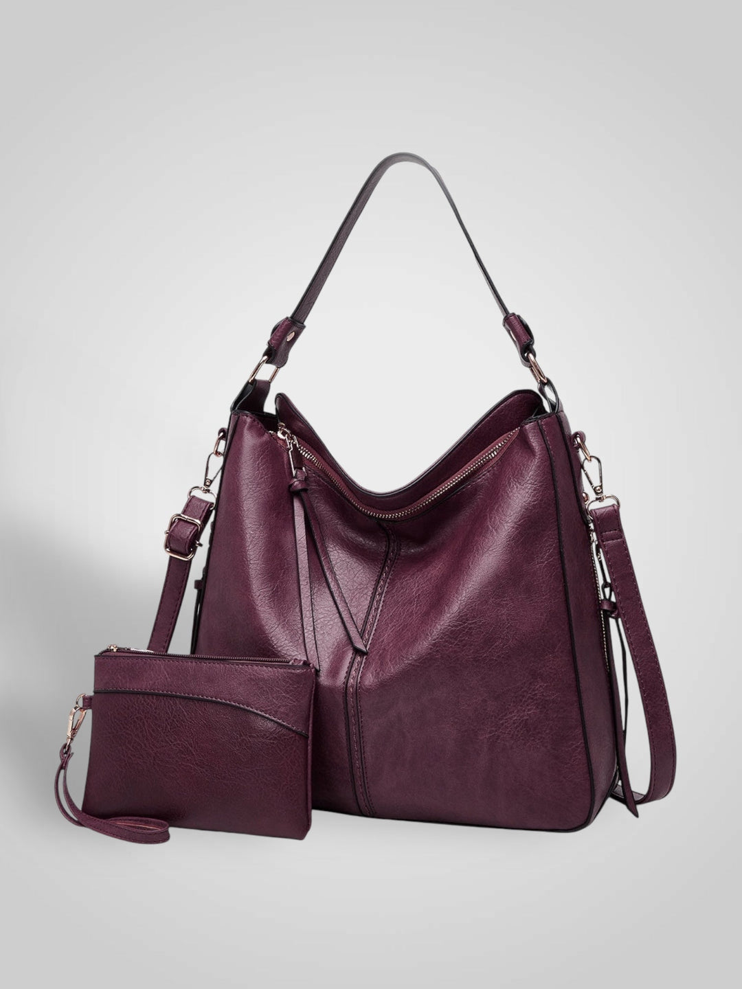 Martha | Women's Faux Leather Slouchy Hobo Shoulder Bag