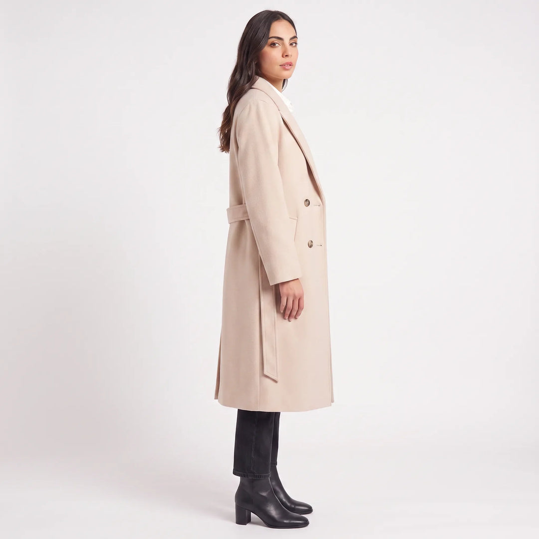 Rosaline | Women's Long Lapel Collar Coat for Cold Weather
