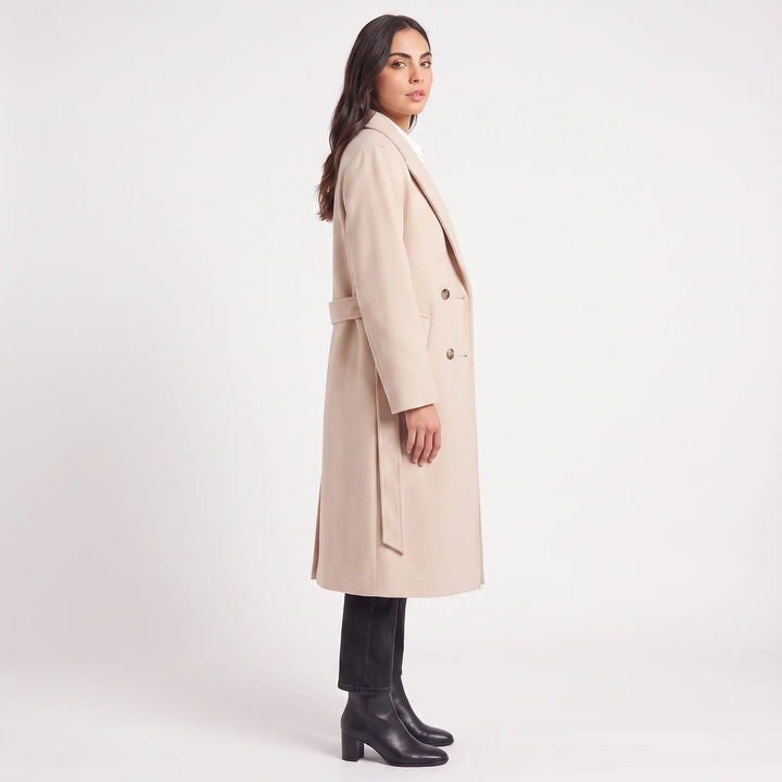 Rosaline | Women's Long Lapel Collar Coat for Cold Weather