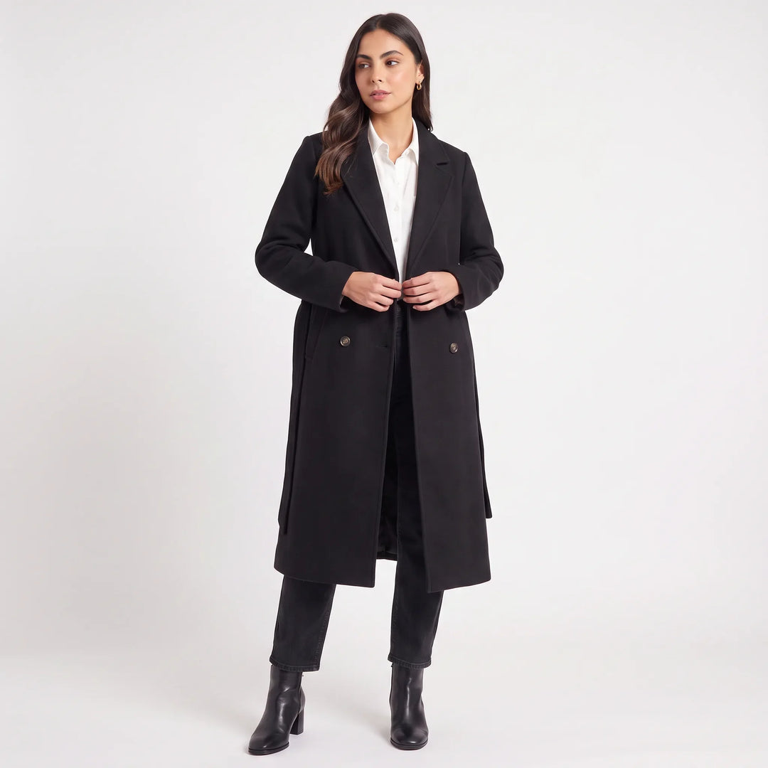 Rosaline | Women's Long Lapel Collar Coat for Cold Weather