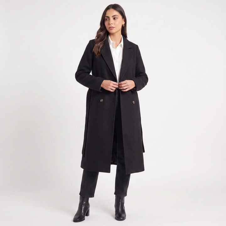 Rosaline | Women's Long Lapel Collar Coat for Cold Weather