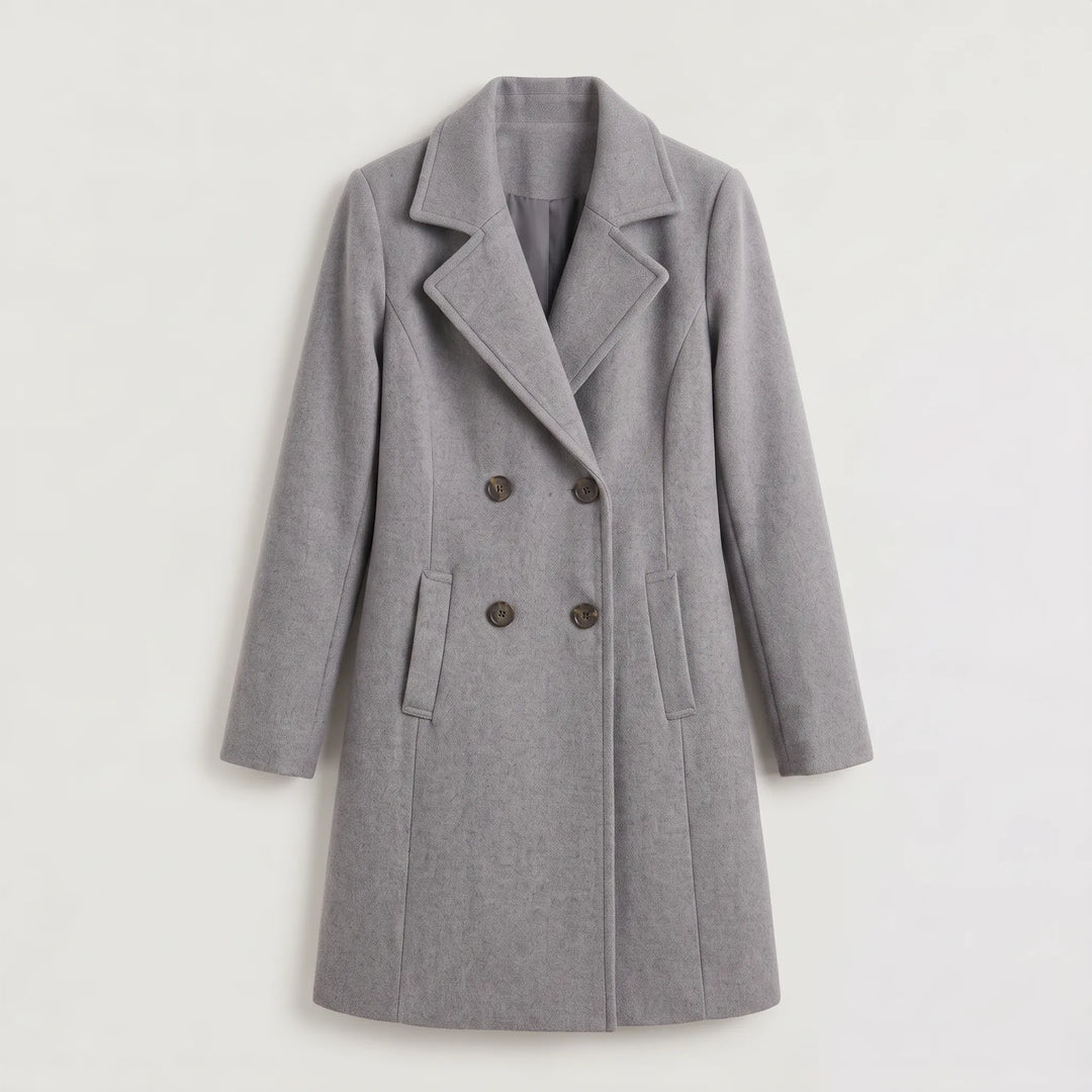 Nolwenn | Women's Wool-Blend Notch Collar Coat for Cold Weather