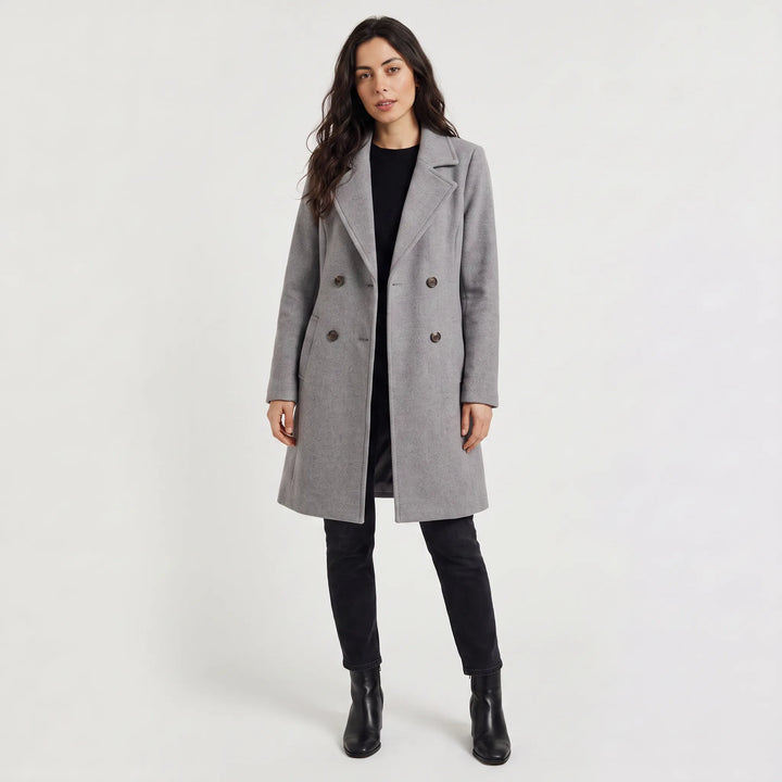 Nolwenn | Women's Wool-Blend Notch Collar Coat for Cold Weather